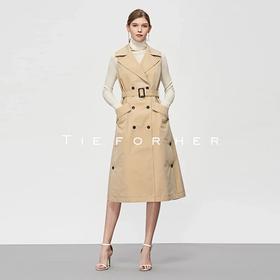 19SSDU135杏仁色马甲风衣