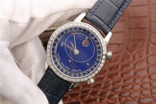 N百达翡丽星空升级zhognji版6102款｜6104款chaoji复杂功能系列。日内瓦苍穹系列你可想象把星空佩戴在腕上吗？男士腕表，皮表带，自动机械机 商品图3