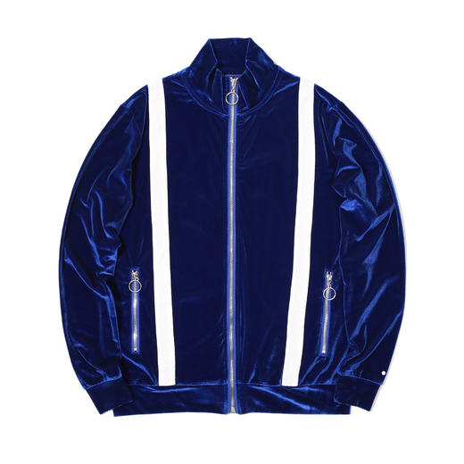 ugc宝石蓝色丝绒运动上衣