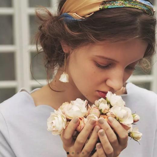 北京仓｜Alpaca to hana-玫瑰花-耳环［日本设计师］ 商品图0