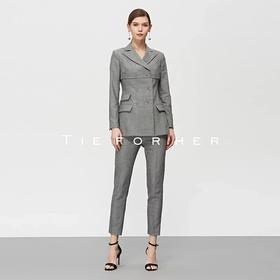 19SSDU142灰色人字纹假两件西装两件套