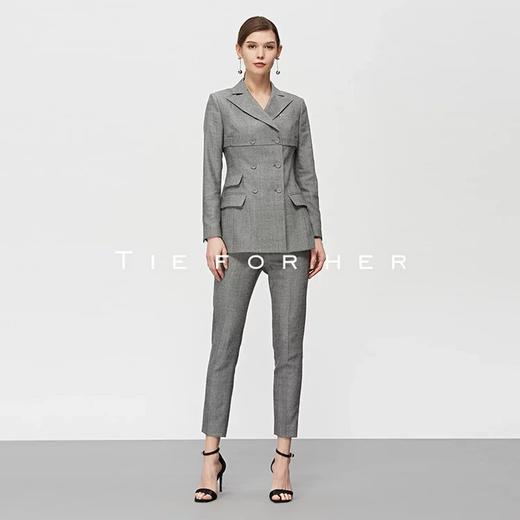 19SSDU142灰色人字纹假两件西装两件套 商品图0