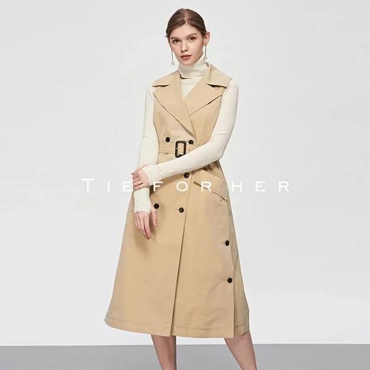 19SSDU135杏仁色马甲风衣 商品图2