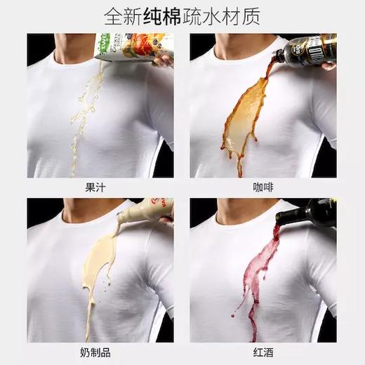 【防污疏水透气】国检5级防水纯棉透气白T恤 商品图2
