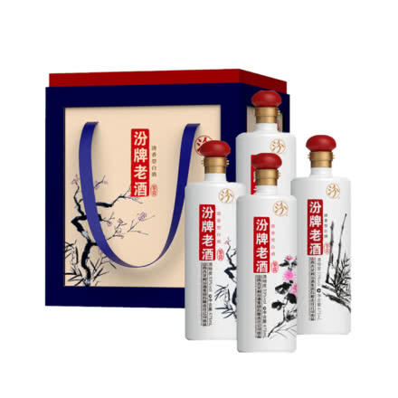 【推荐】汾酒 汾牌老酒 鉴赏 清香型 梅兰竹菊 53度 475ml*4 【礼盒装】（好评晒图返3元） 商品图0