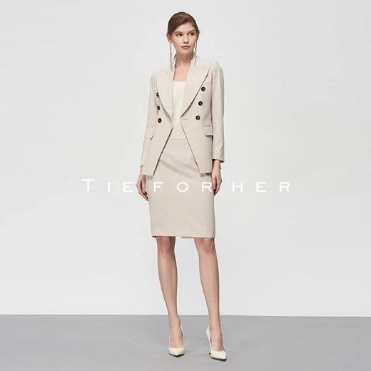 19SSDU98 香草色包臀裙西装两件套 商品图1