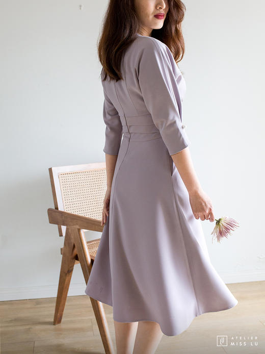 AtelierMissLu / Kassie-香芋紫腰部设计连身裙 商品图5