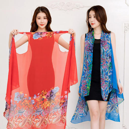 百变披肩围巾两用魔术多功能防晒雪纺衫qjb66