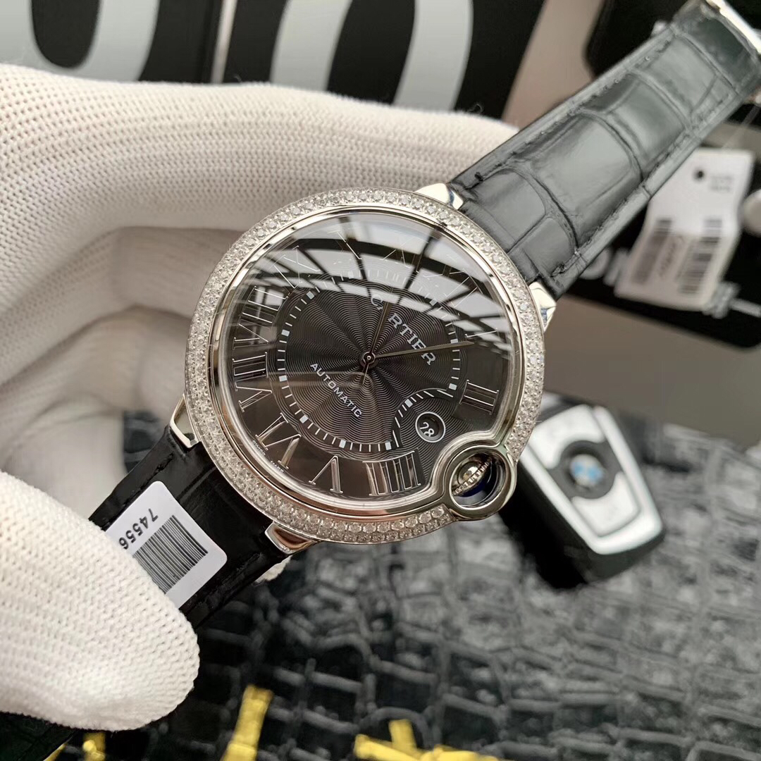 限时特价卡地亚蓝气球系列钻圈款78男款大号42mm蓝宝石镜面意大利