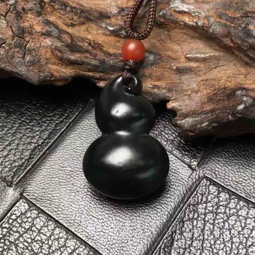 【d90637】和田玉墨玉葫芦挂件