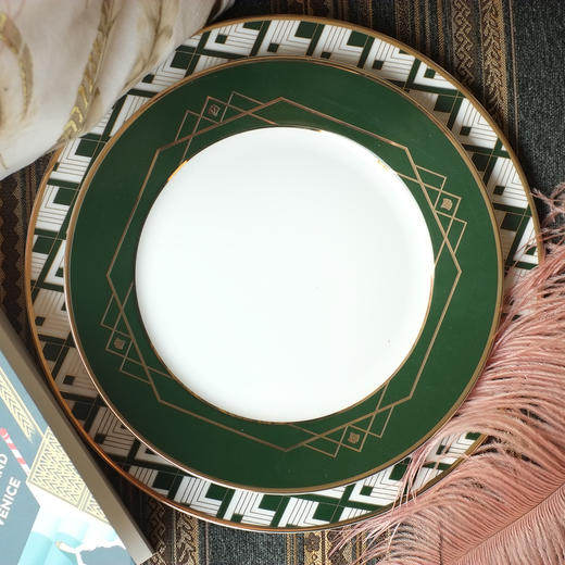 TaDah爵士年代ART DECO复古骨瓷餐盘两件套装饰艺术风 商品图2