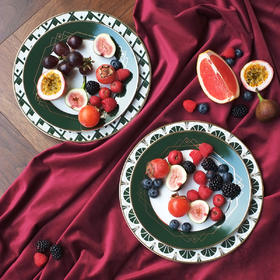 TaDah爵士年代ART DECO复古骨瓷餐盘两件套装饰艺术风