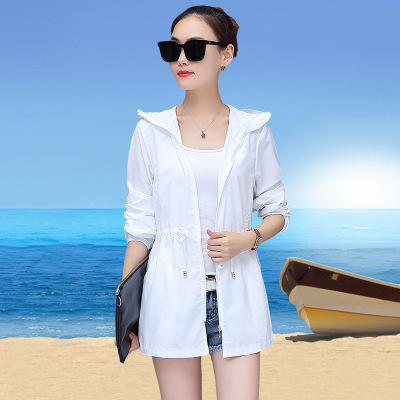 YH-739中长款防晒衣宽松沙滩服长袖薄款外套 商品图3