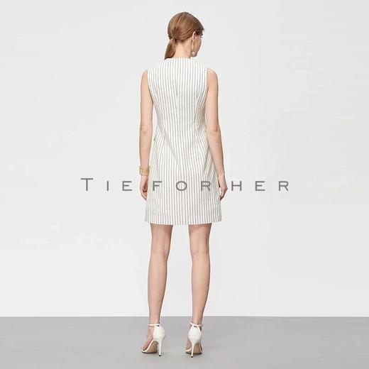 19SSDU134 玉白色条纹马甲裙 商品图4