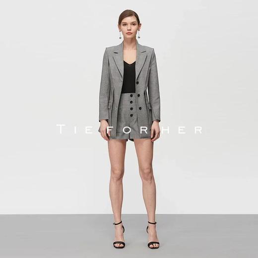19SSDU156 布鲁灰格纹假两层西装两件套 商品图0