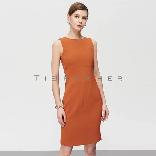 19SSDU146 姜黄橘多线分割无袖连衣裙 商品图3