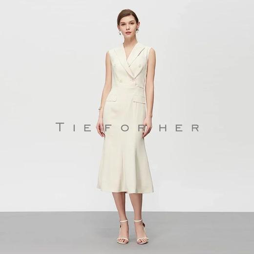 19SSDU119 奶白色鱼尾无袖连衣裙 商品图0