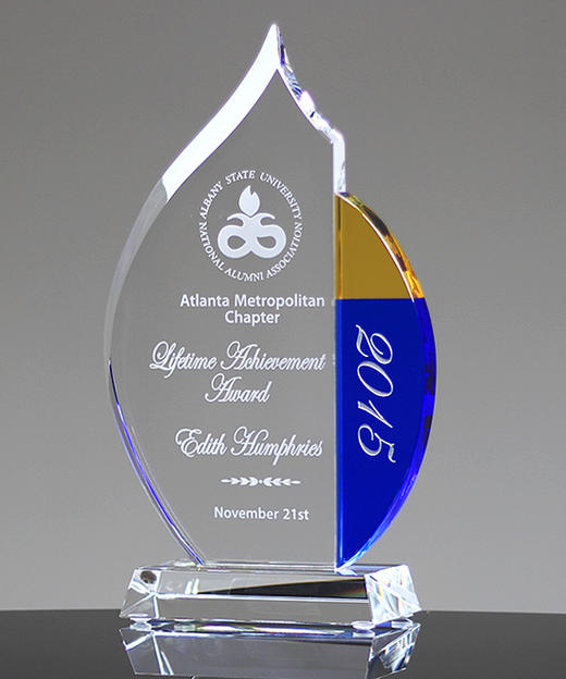 精品火焰水晶奖杯创意定做奖杯奖牌纪念品 商品图0