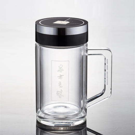 思宝官方旗舰店东方之珠双层玻璃杯随手直筒杯绿茶红茶商务水杯 商品图4