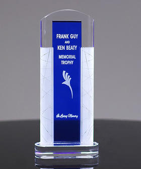 精品外贸高档蓝色水晶奖杯奖牌纪念品