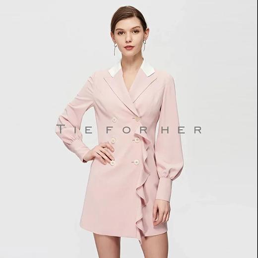 19SSDU125 茱萸粉荷叶边西装外套 商品图2