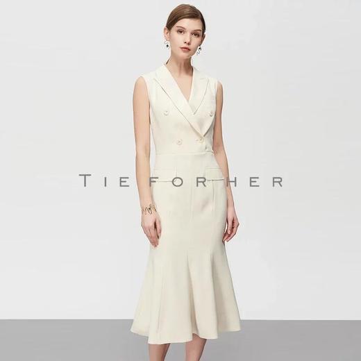 19SSDU119 奶白色鱼尾无袖连衣裙 商品图2