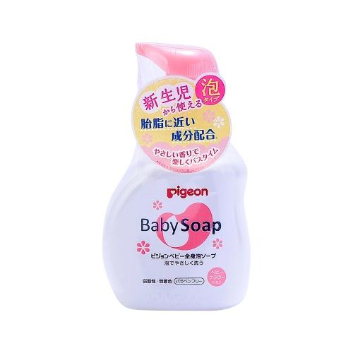 跨境pigeon贝亲全身泡沫沐浴露花香型500ml