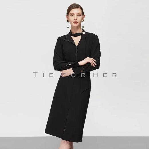 19SSDD20 炭黑色翻边包臀裙 商品图3