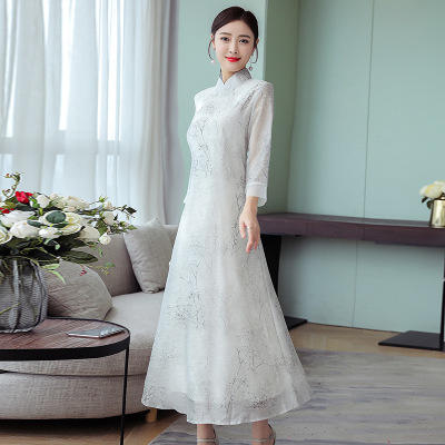 F NE8365 复古连衣裙民国风气质 商品图2