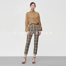 19SSDU74 尼罗河绿抽绳荷叶边衬衫