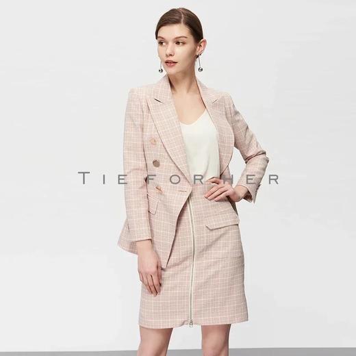 19SSDU118 玫瑰粉格纹西装半裙两件套 商品图4