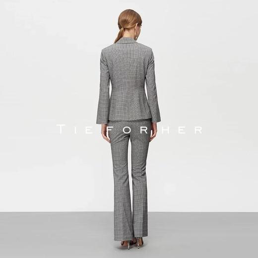 19SSDU131 黑白亲王格袖前开叉西装两件套 商品图4