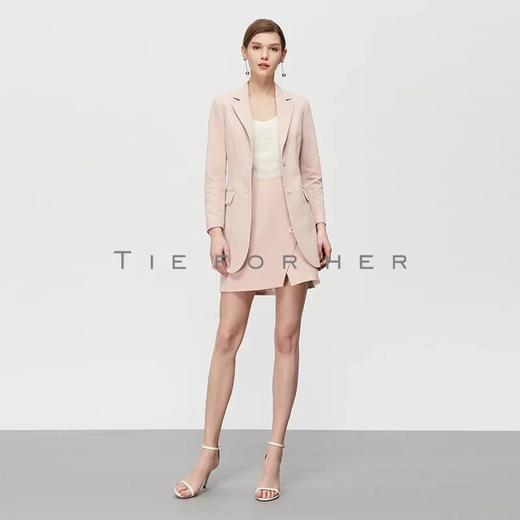 19SSDU145 蔷薇粉不规则分割半裙两件套 商品图0