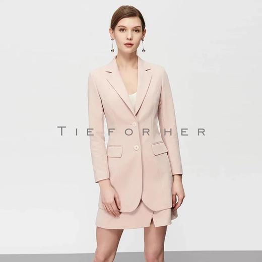 19SSDU145 蔷薇粉不规则分割半裙两件套 商品图2