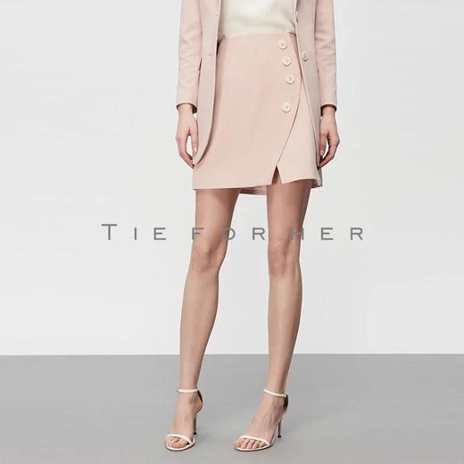 19SSDU145 蔷薇粉不规则分割半裙两件套 商品图1