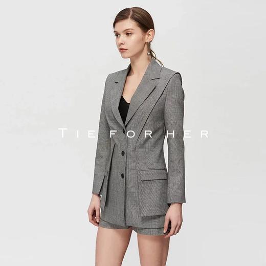 19SSDU156 布鲁灰格纹假两层西装两件套 商品图2
