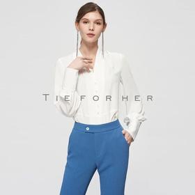 19SSDU66 莹白色V领衬衫