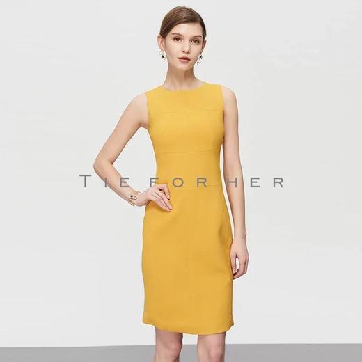 19SSDU147 向日葵黄多线分割无袖连衣裙 商品图3