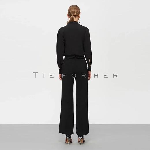 19SSDD21 炭黑色翻边微喇叭裤 商品图4