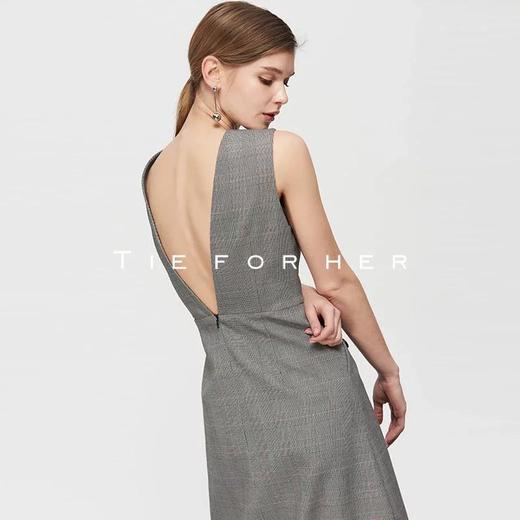 19SSDU157 布鲁灰格纹无袖西装连衣裙 商品图4