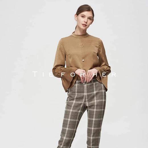 19SSDU74 尼罗河绿抽绳荷叶边衬衫 商品图1