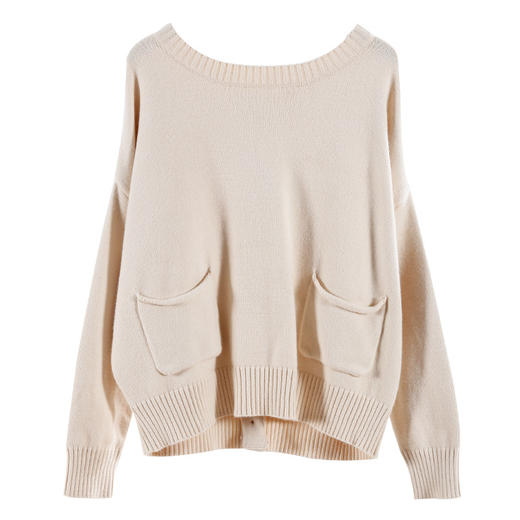 【服饰鞋包】日韩秋冬新款兔绒包芯纱毛衣开衫外套套头宽松复古正反穿针织开衫 商品图4