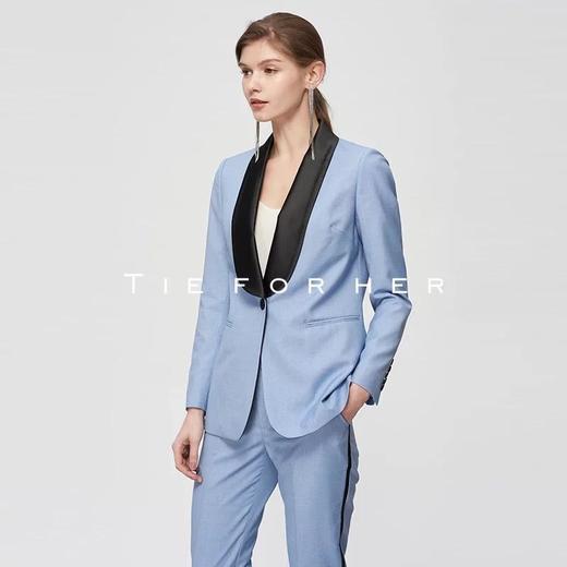 19TFL09 马卡龙色拼接青果领西装两件套 商品图2