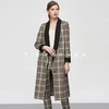 19SSDU53 铅灰色格纹撞色长款外套 商品缩略图1