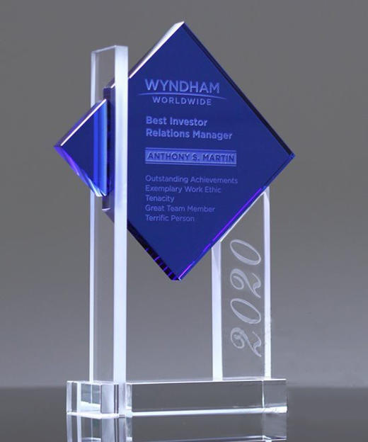 菱形水晶奖杯高档奖杯定制 商品图0