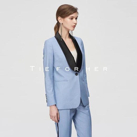 19TFL09 马卡龙色拼接青果领西装两件套 商品图3