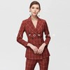 TF219 嘉年红格纹双排扣西装两件套 商品缩略图4