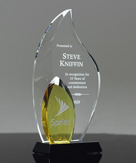 金色树叶水晶创意奖杯高档奖杯