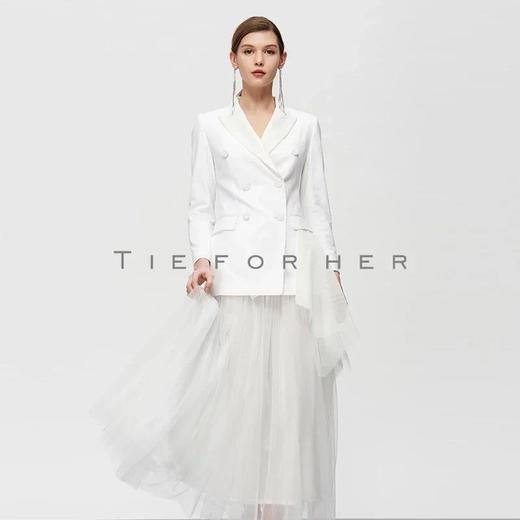 19TFL16 云白色双排扣纱裙两件套 商品图1