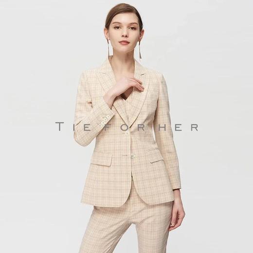 TF218 藕粉色格纹三件套 商品图3